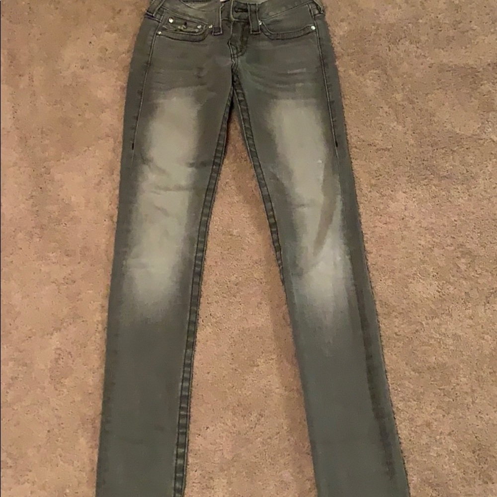 True Religion gray skinny jeans